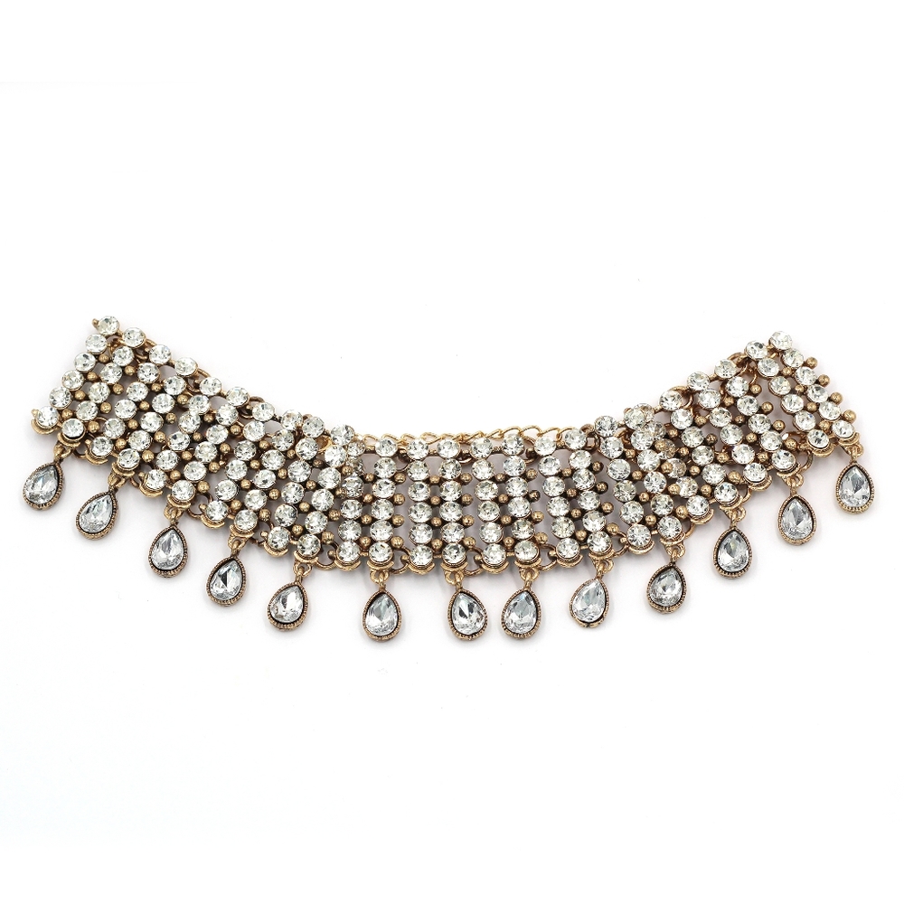 Gold fashion retro pendant crystal choker